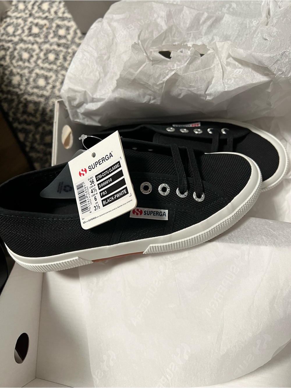 Superga Black Canvas Low-Top Sneakers